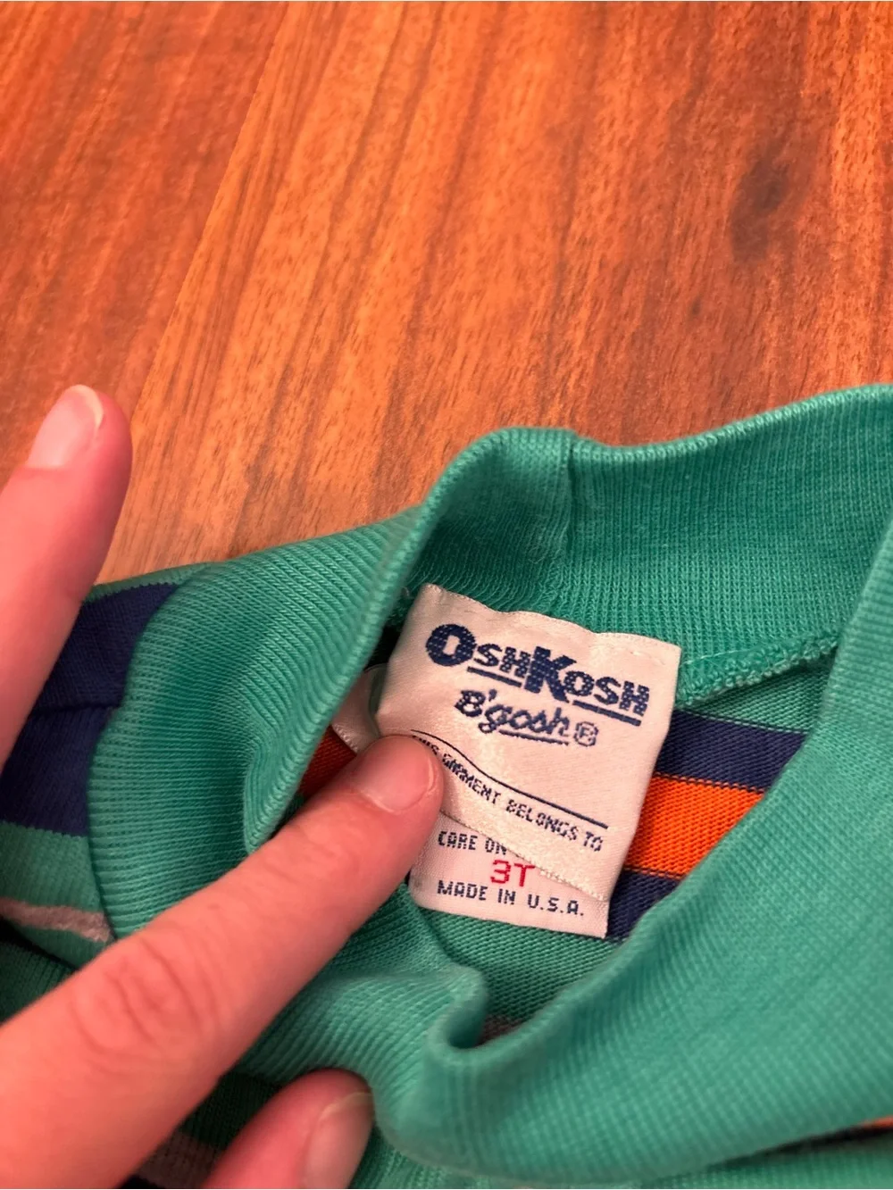 Osh Kosh B’Gosh vintage orange/green/blue/grey stripe long sleeve shirt